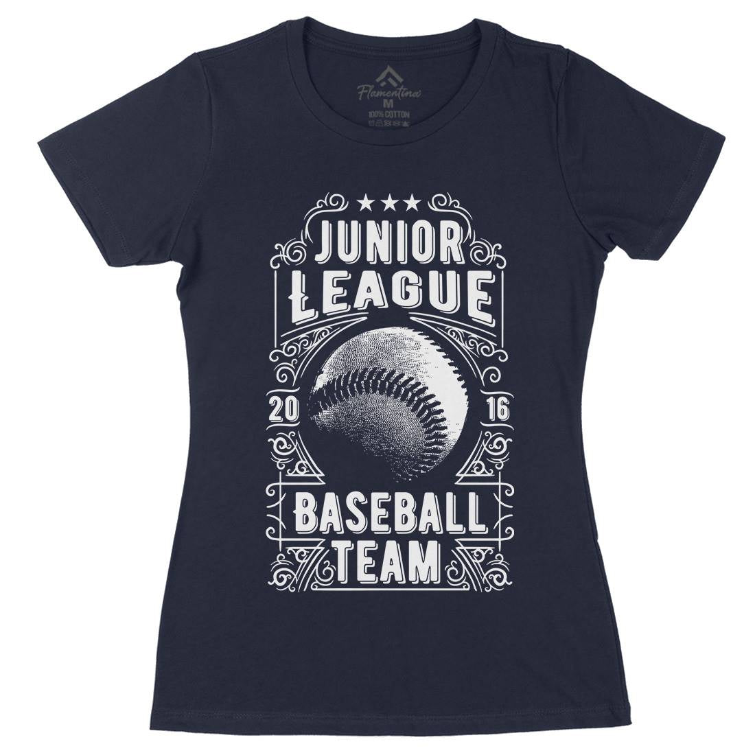 Baseball Team Womens Organic Crew Neck T-Shirt Sport C907