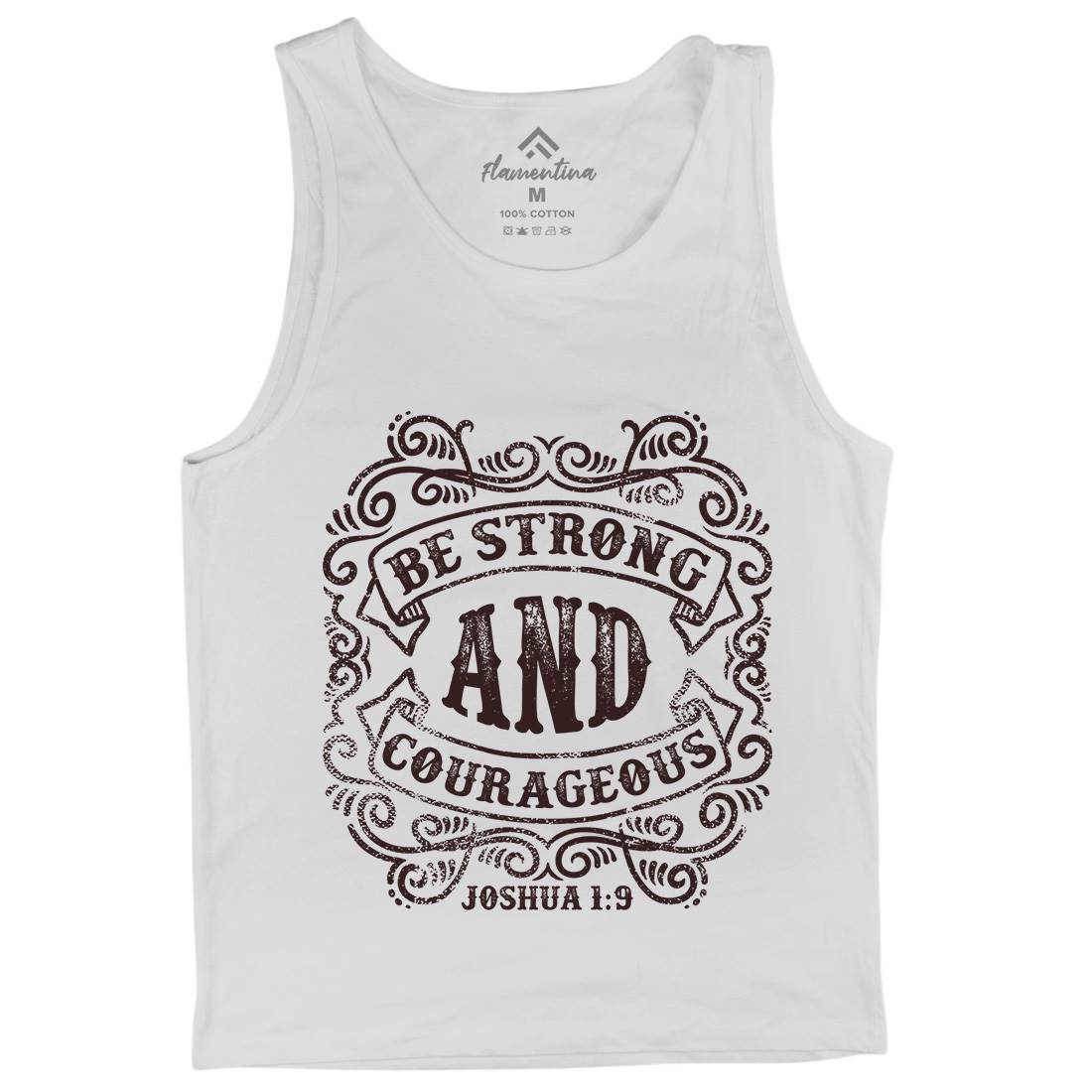 Be Strong And Courageous Mens Tank Top Vest Religion C908