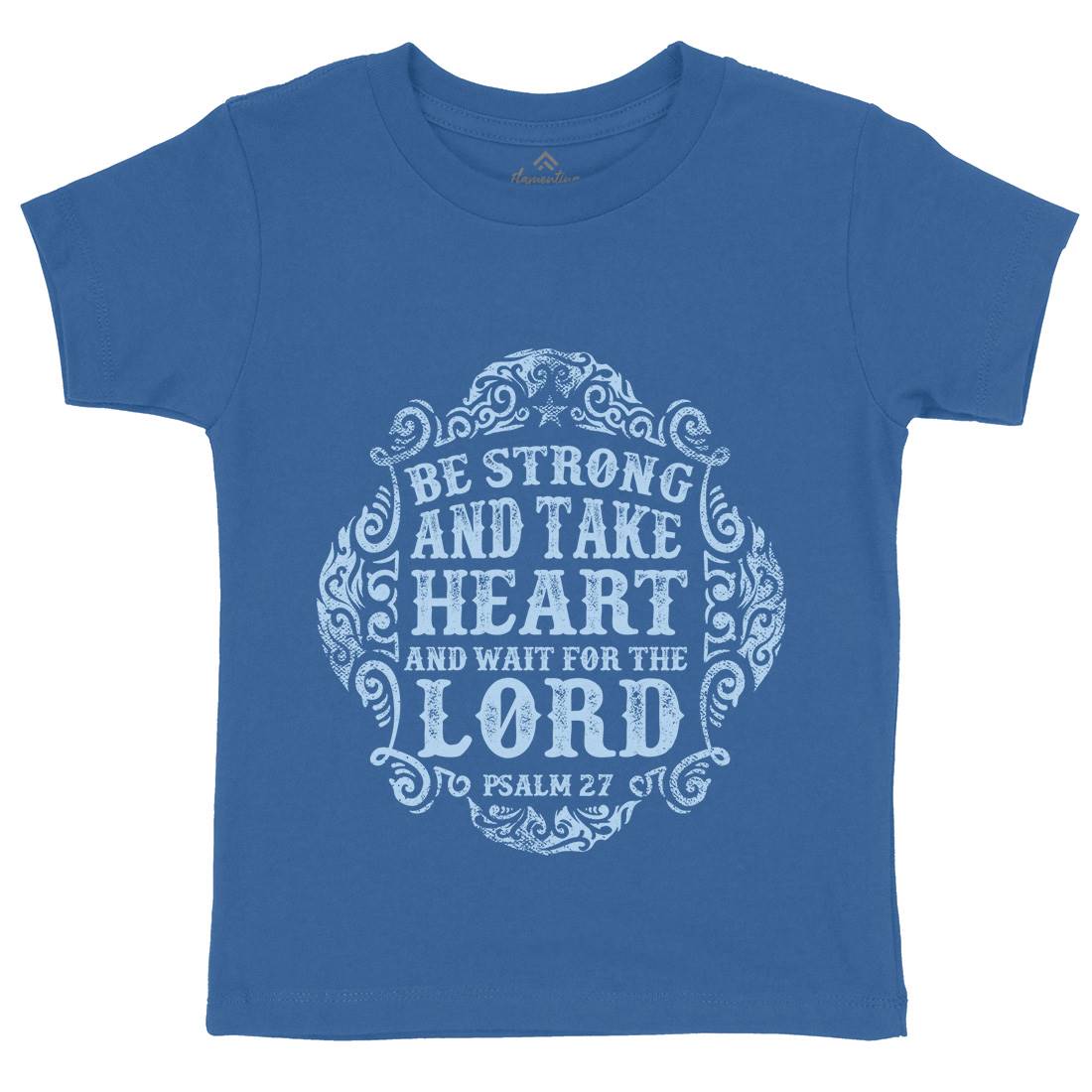 Be Strong And Wait The Lord Kids Crew Neck T-Shirt Religion C909