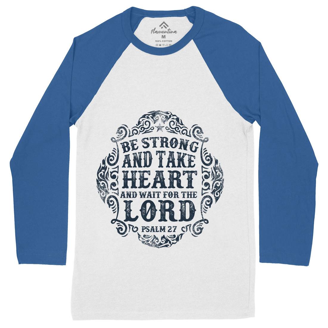 Be Strong And Wait The Lord Mens Long Sleeve Baseball T-Shirt Religion C909