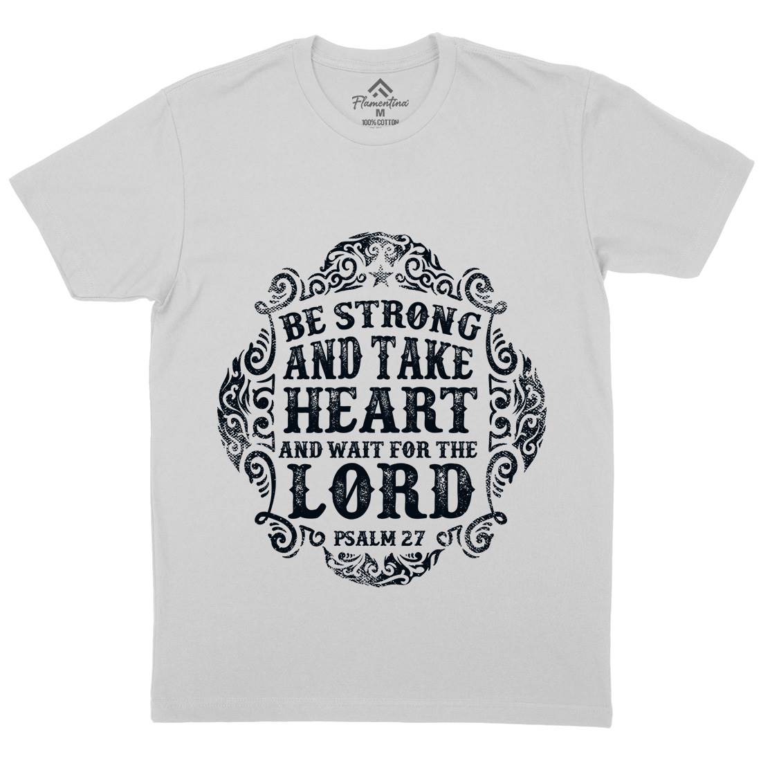 Be Strong And Wait The Lord Mens Crew Neck T-Shirt Religion C909