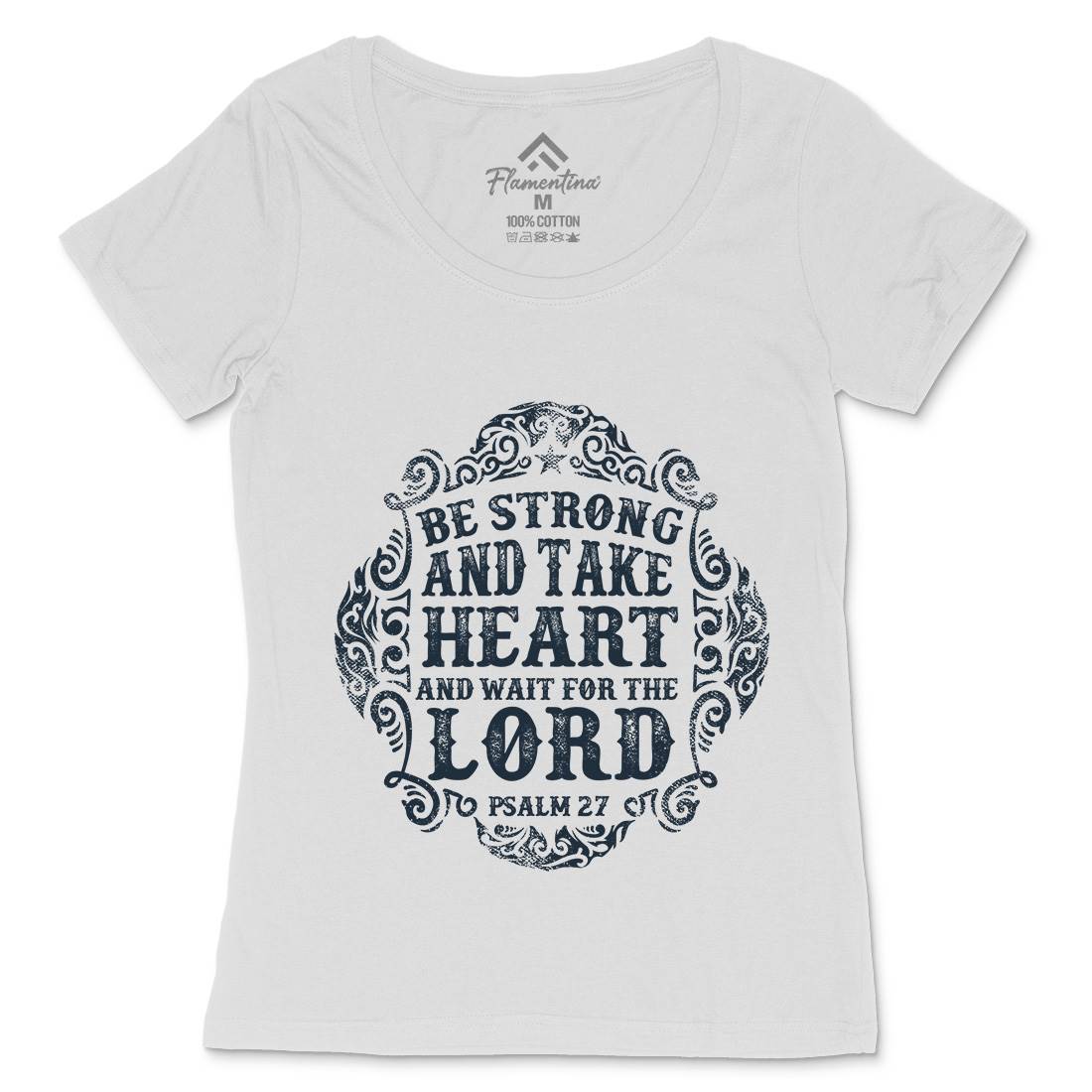 Be Strong And Wait The Lord Womens Scoop Neck T-Shirt Religion C909