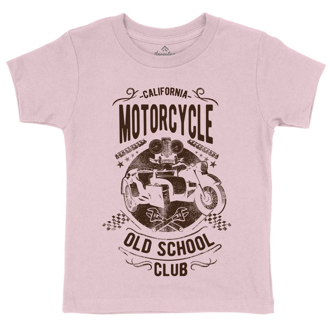 California Old School Club Kids Organic Crew Neck T-Shirt Motorcycles C913