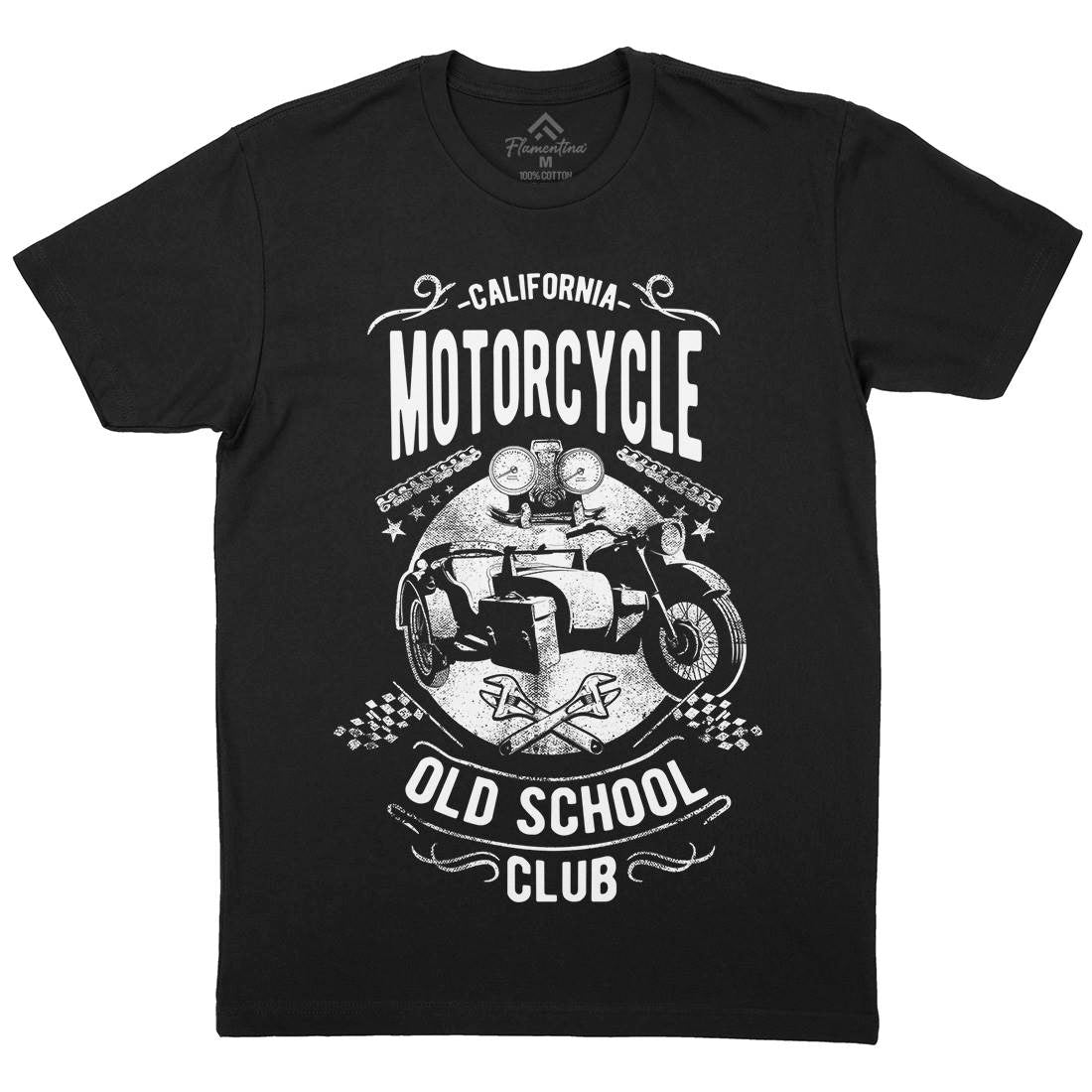 California Old School Club Mens Crew Neck T-Shirt Motorcycles C913
