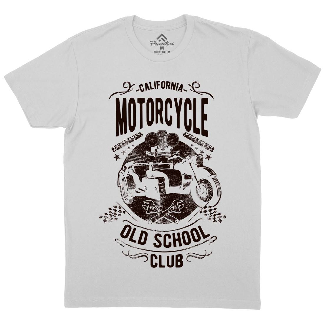 California Old School Club Mens Crew Neck T-Shirt Motorcycles C913