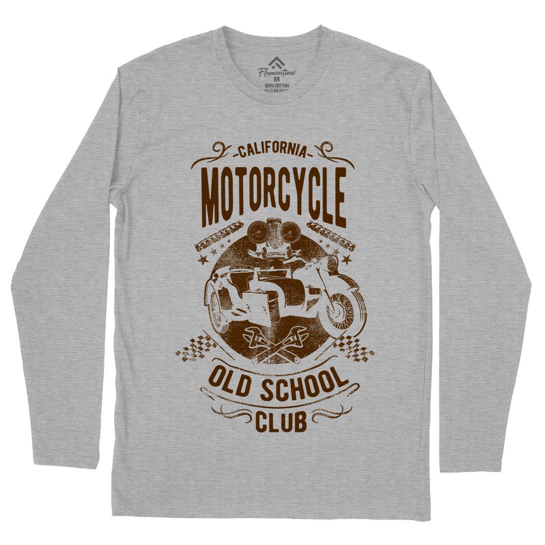 California Old School Club Mens Long Sleeve T-Shirt Motorcycles C913