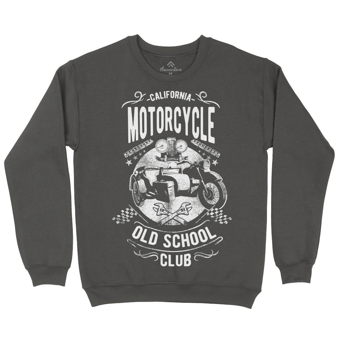 California Old School Club Mens Crew Neck Sweatshirt Motorcycles C913