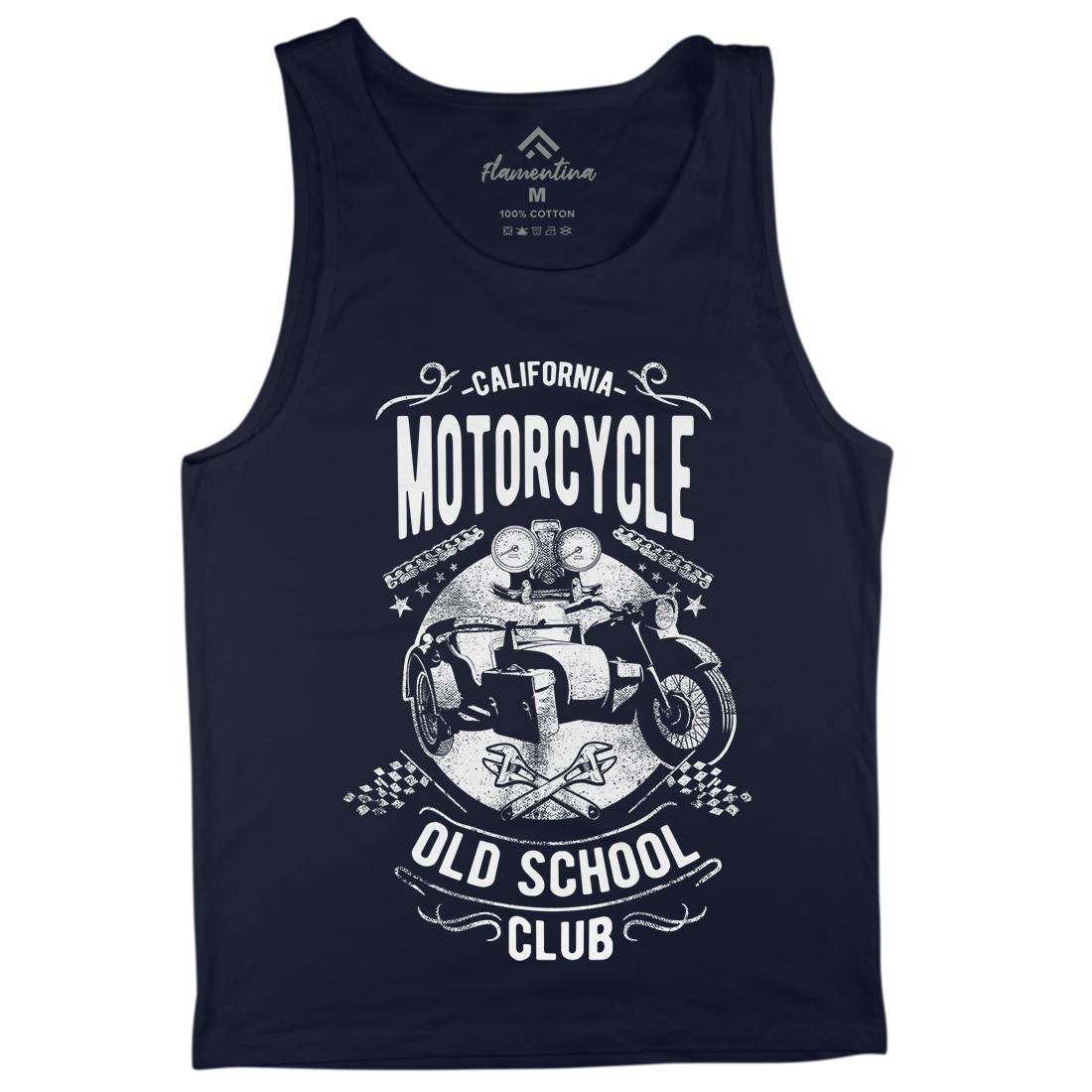 California Old School Club Mens Tank Top Vest Motorcycles C913