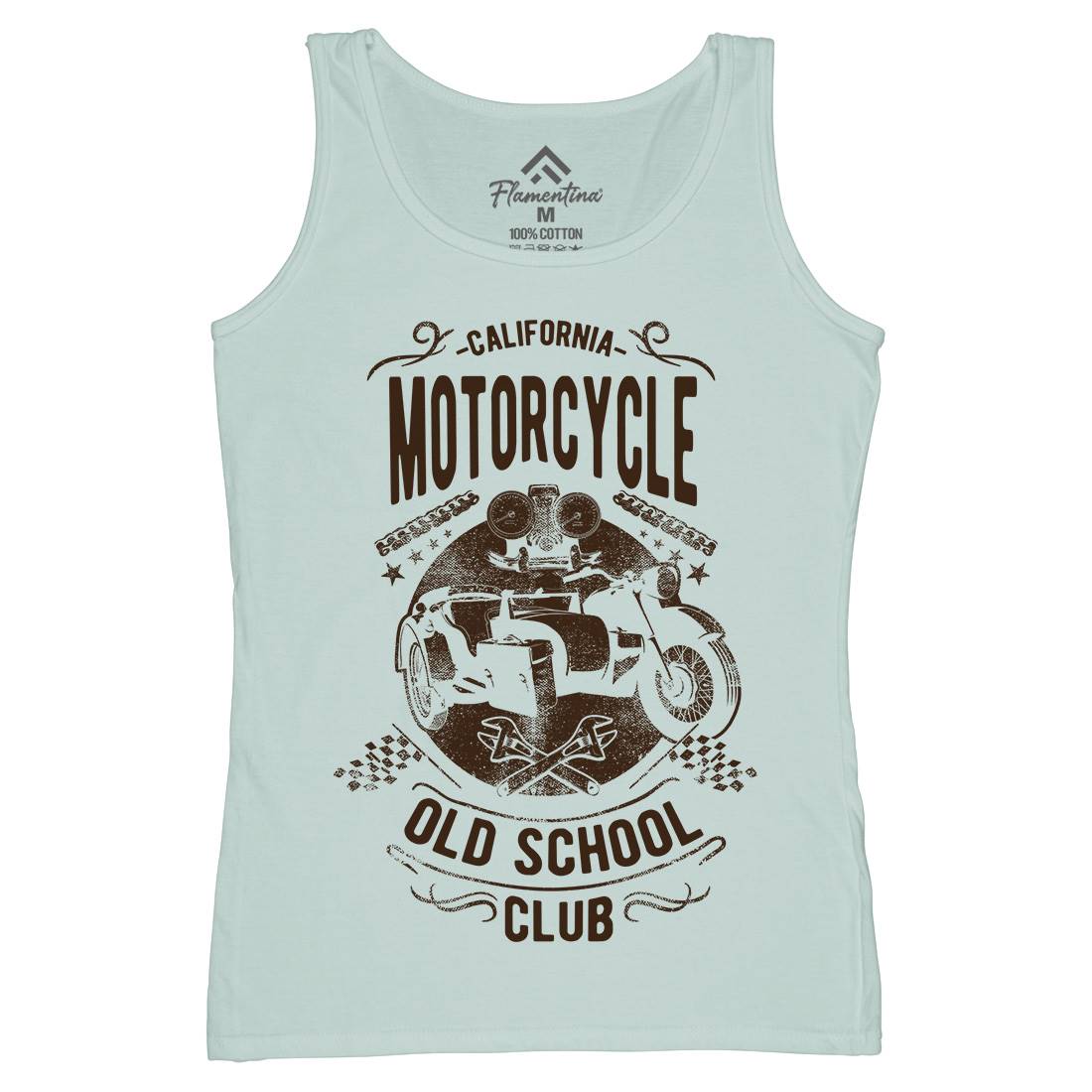 California Old School Club Womens Organic Tank Top Vest Motorcycles C913