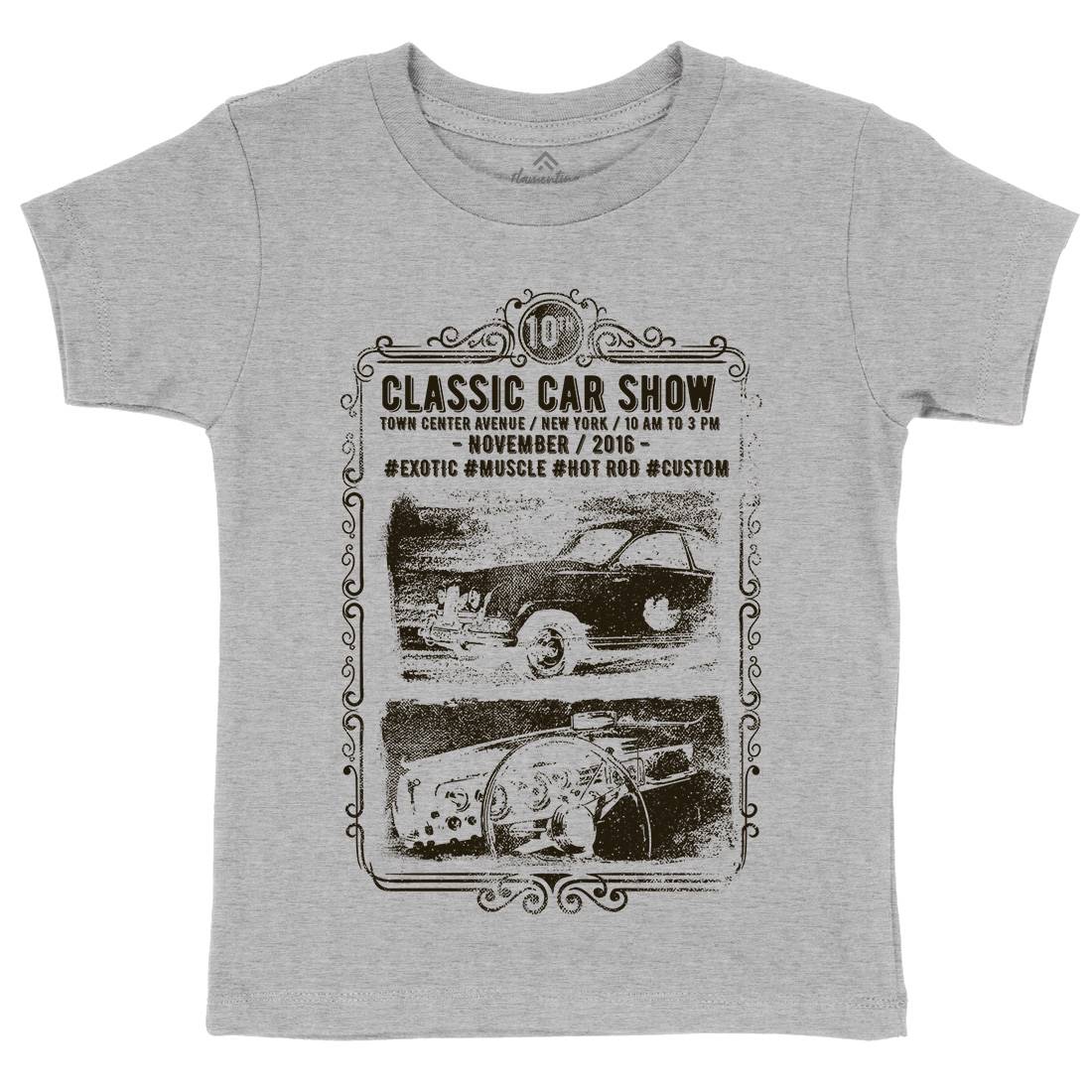 Classic Car Show Kids Crew Neck T-Shirt Cars C917