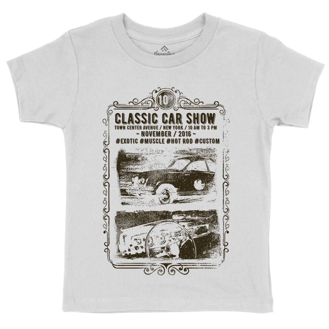 Classic Car Show Kids Crew Neck T-Shirt Cars C917