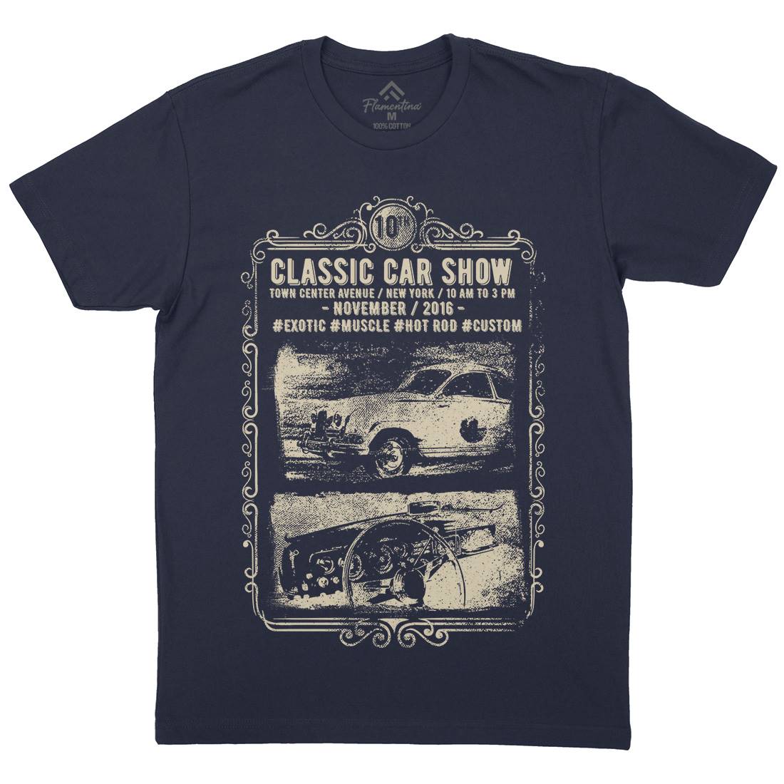 Classic Car Show Mens Crew Neck T-Shirt Cars C917