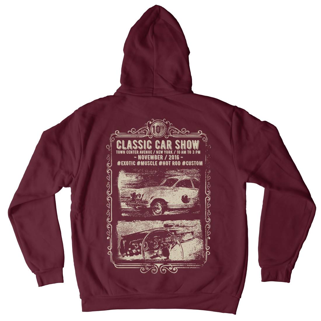 Classic Car Show Mens Hoodie With Pocket Cars C917