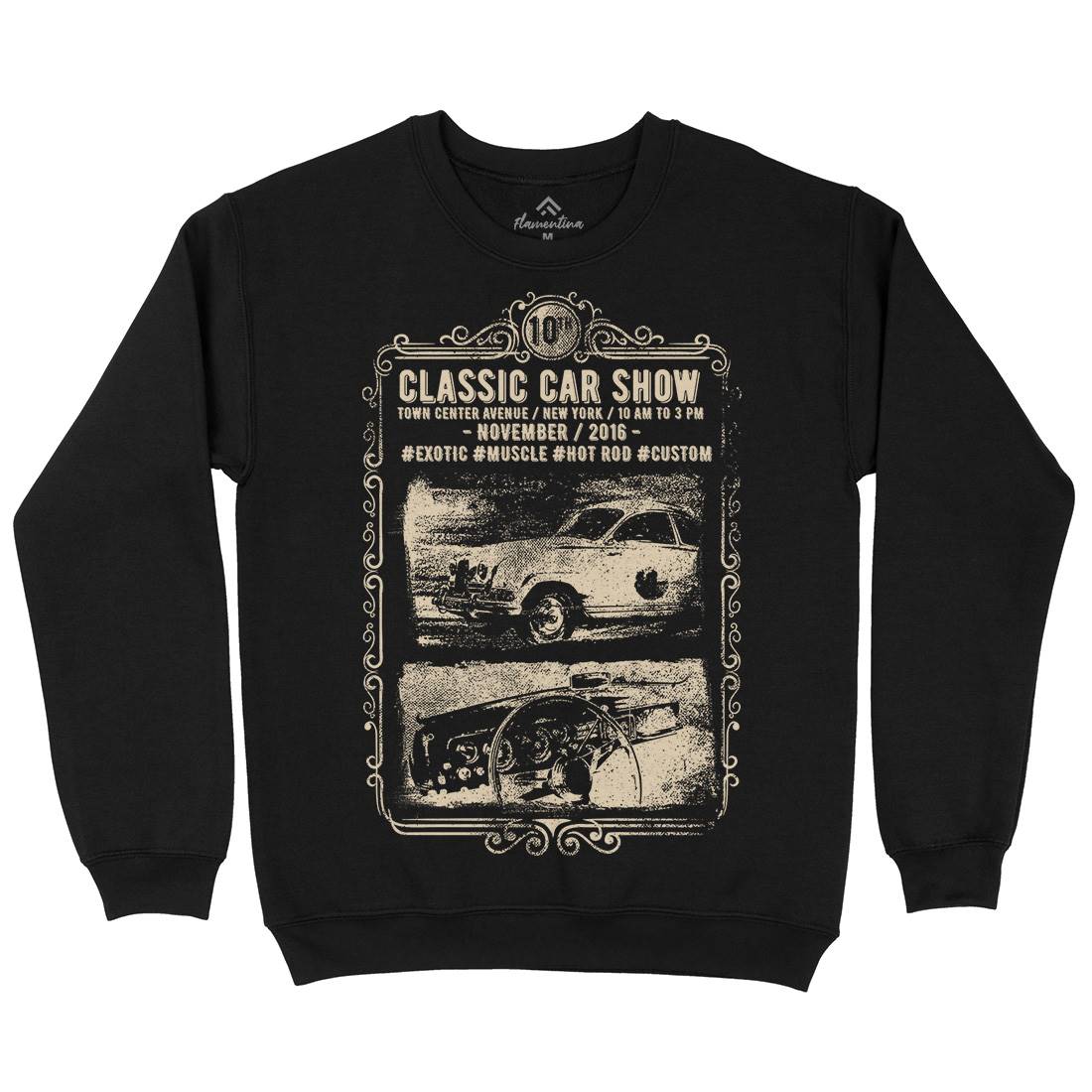 Classic Car Show Mens Crew Neck Sweatshirt Cars C917