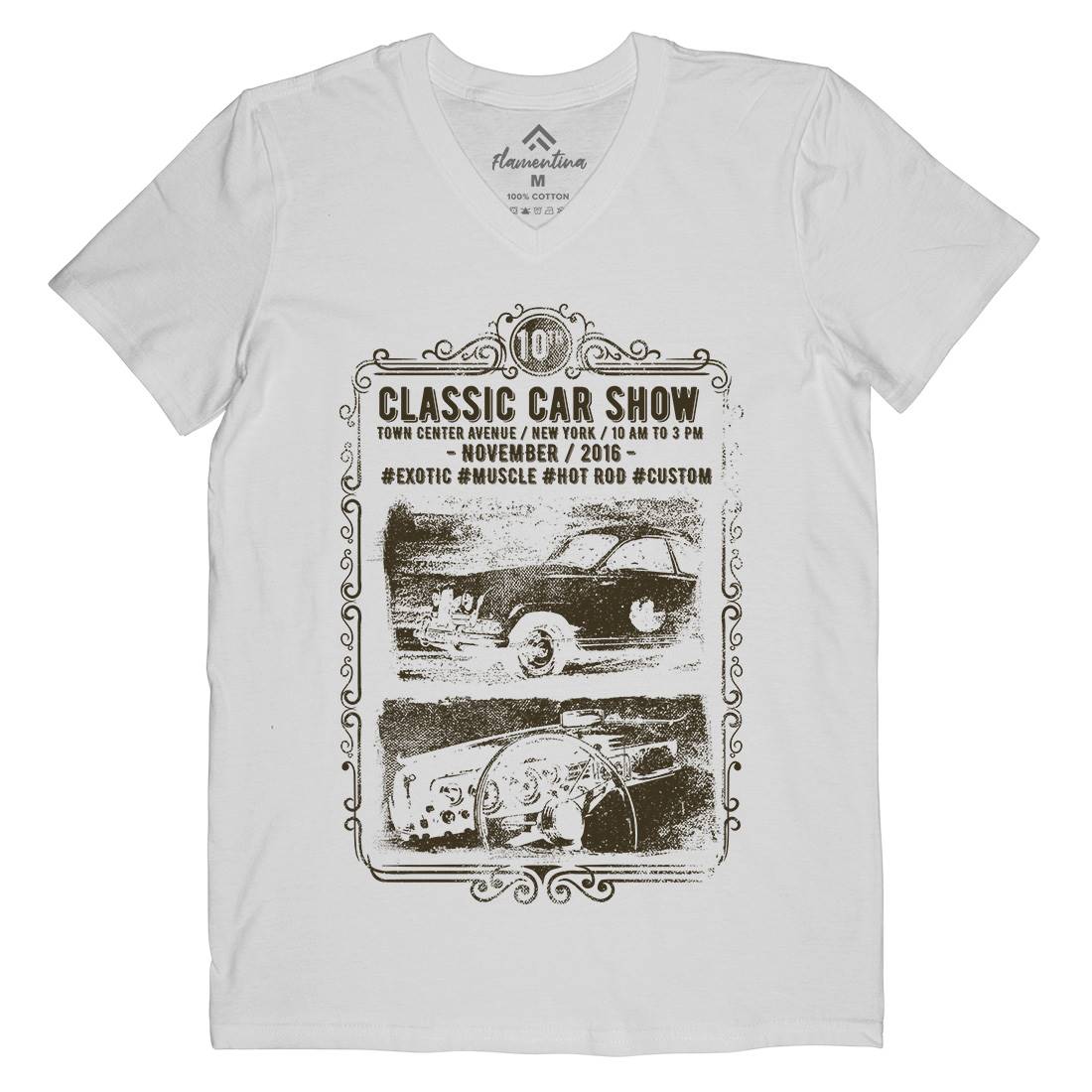 Classic Car Show Mens V-Neck T-Shirt Cars C917