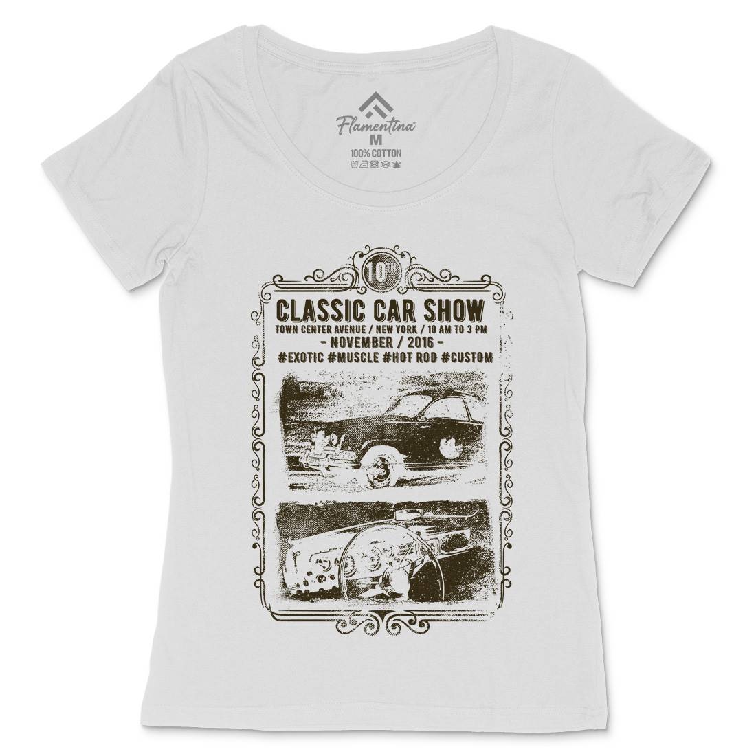 Classic Car Show Womens Scoop Neck T-Shirt Cars C917