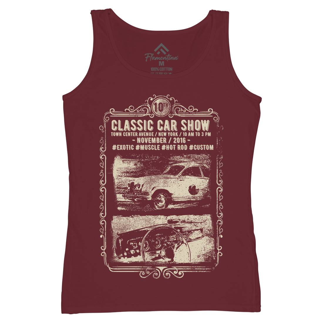 Classic Car Show Womens Organic Tank Top Vest Cars C917