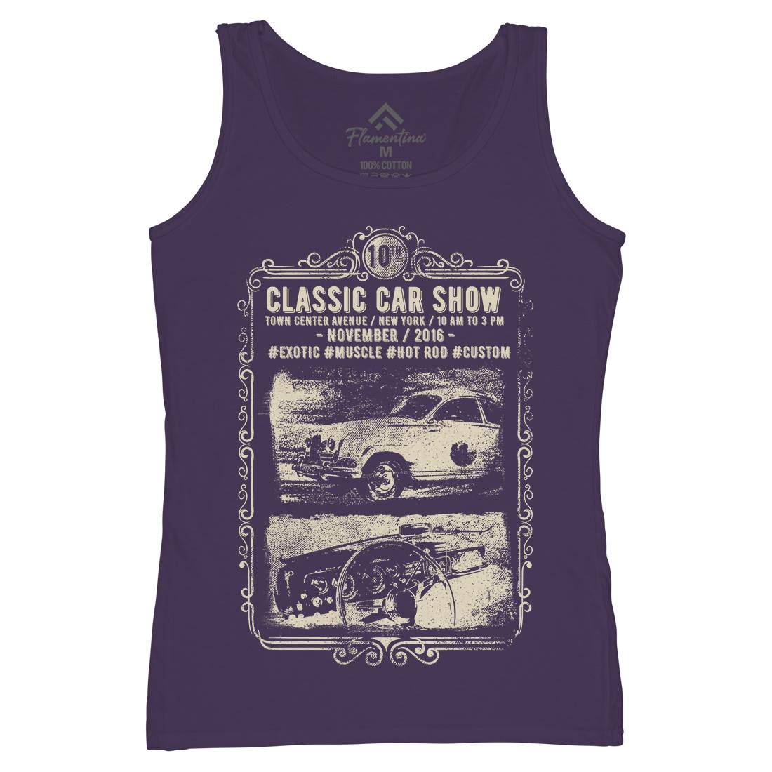 Classic Car Show Womens Organic Tank Top Vest Cars C917