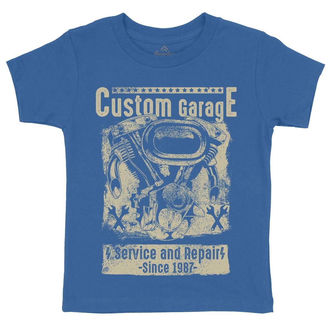 Custom Garage Kids Organic Crew Neck T-Shirt Motorcycles C920