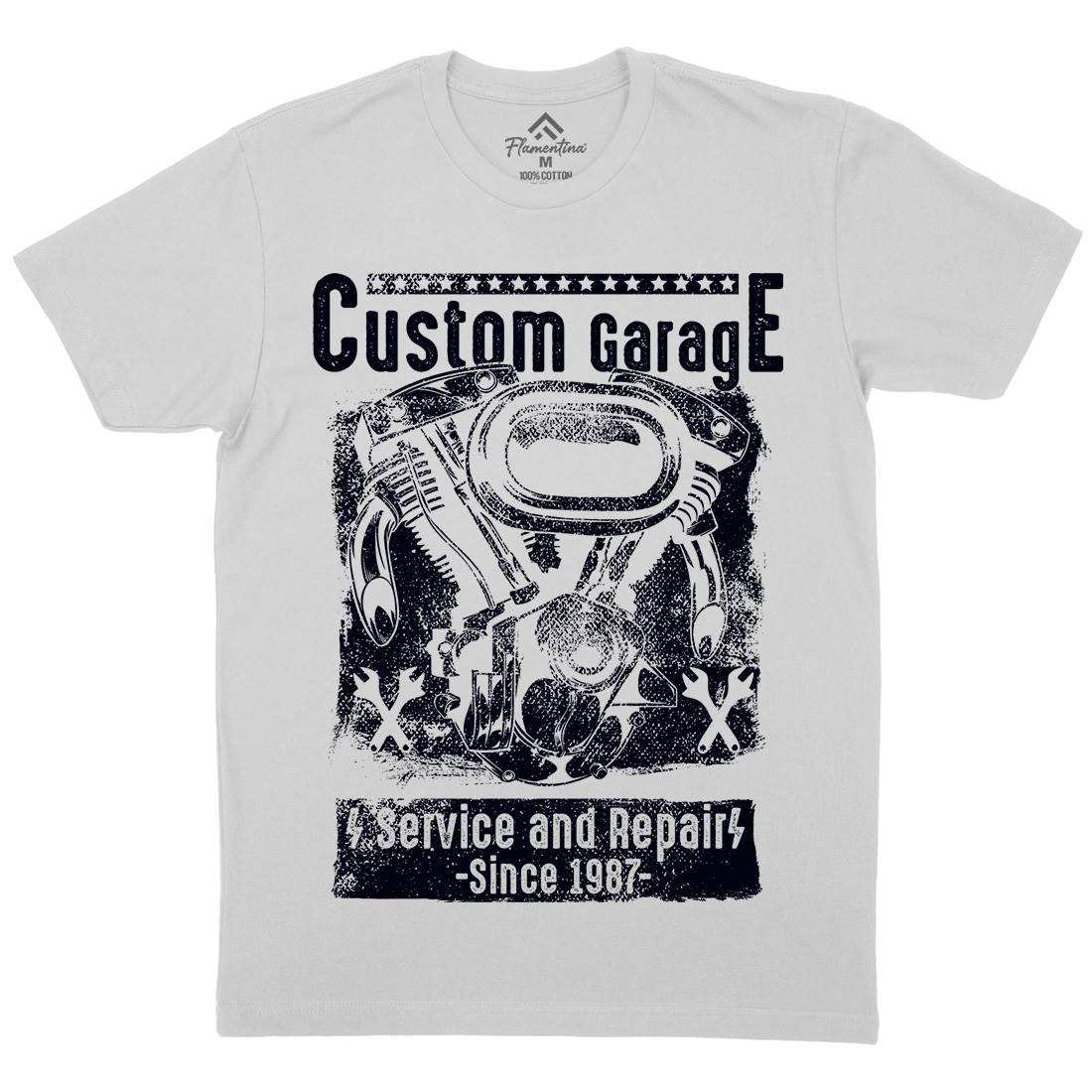 Custom Garage Mens Crew Neck T-Shirt Motorcycles C920