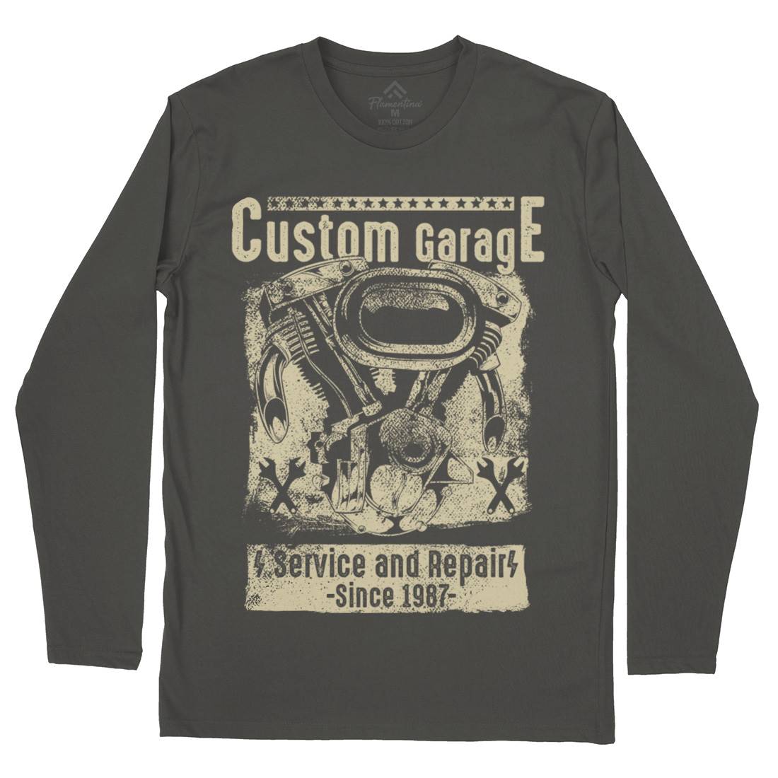 Custom Garage Mens Long Sleeve T-Shirt Motorcycles C920