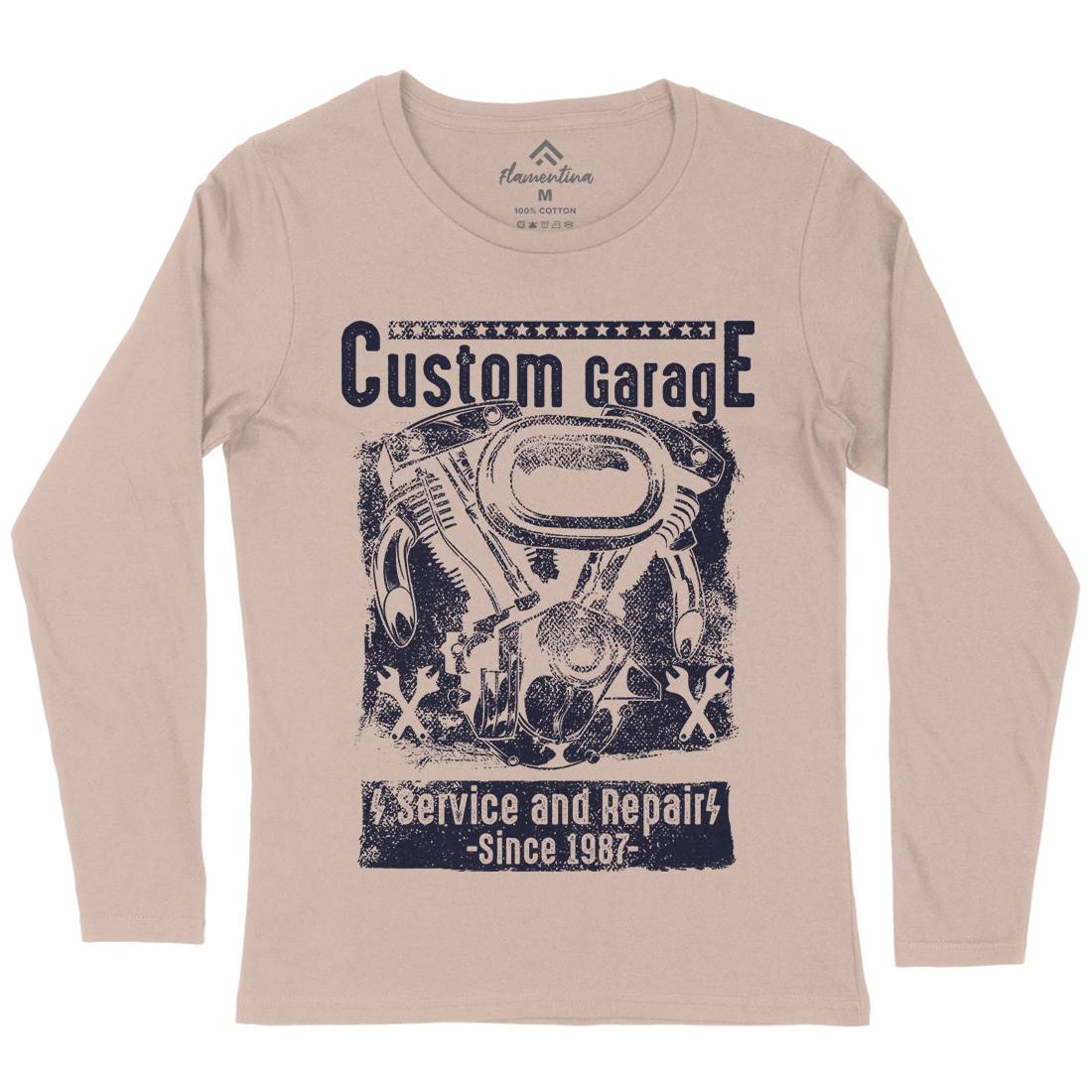 Custom Garage Womens Long Sleeve T-Shirt Motorcycles C920