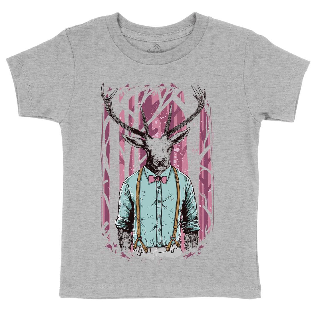 Deer Kids Organic Crew Neck T-Shirt Animals C921