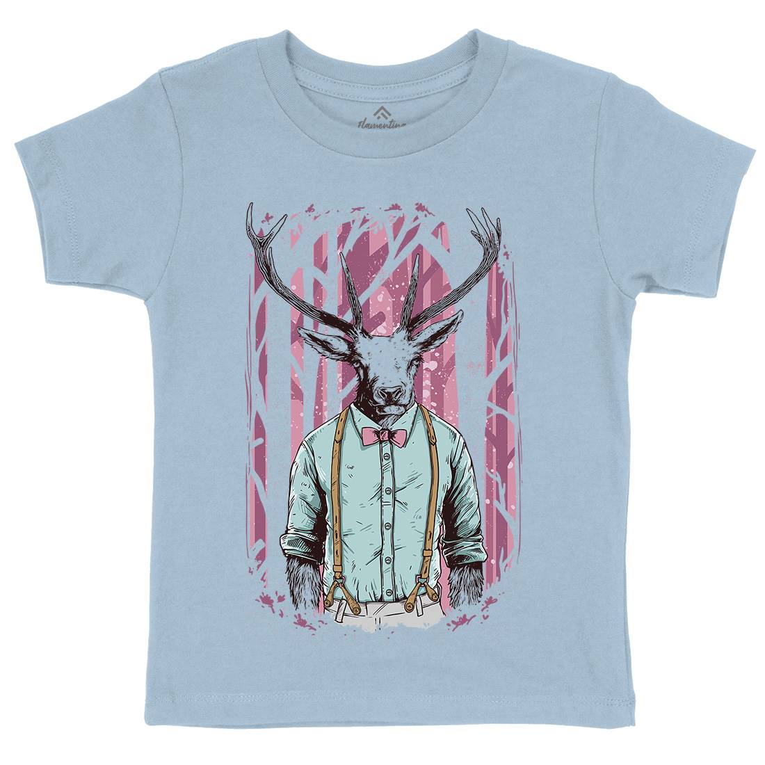 Deer Kids Organic Crew Neck T-Shirt Animals C921