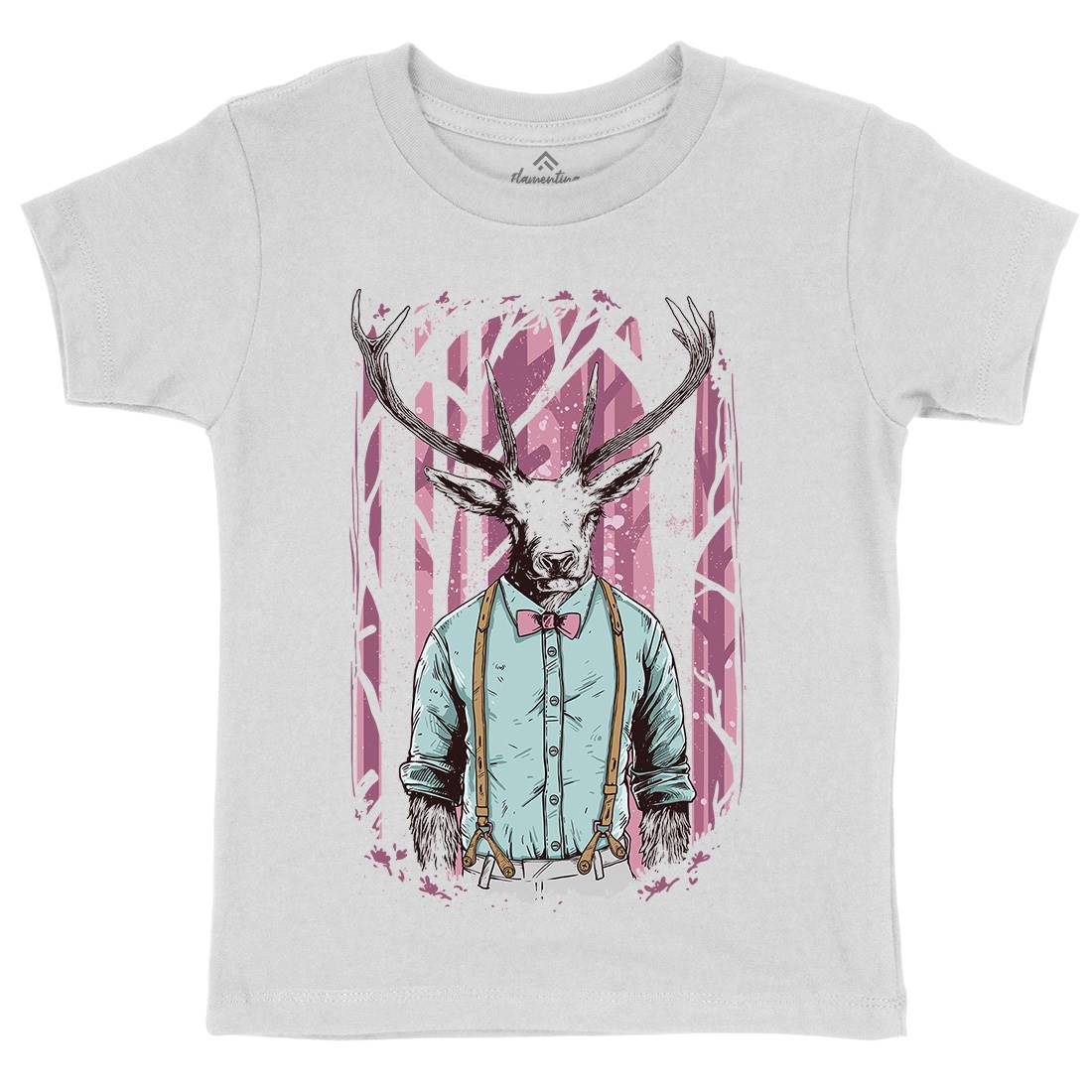 Deer Kids Crew Neck T-Shirt Animals C921