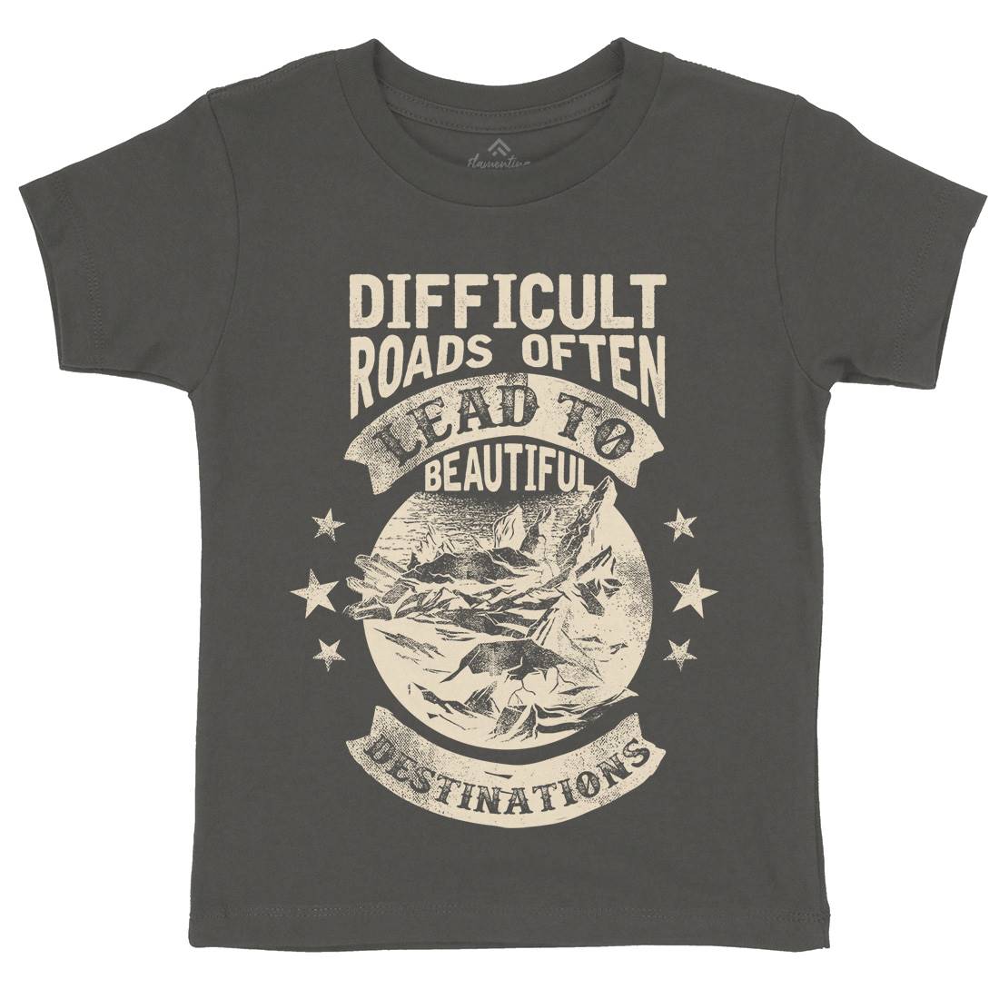Difficult Roads Kids Crew Neck T-Shirt Nature C922