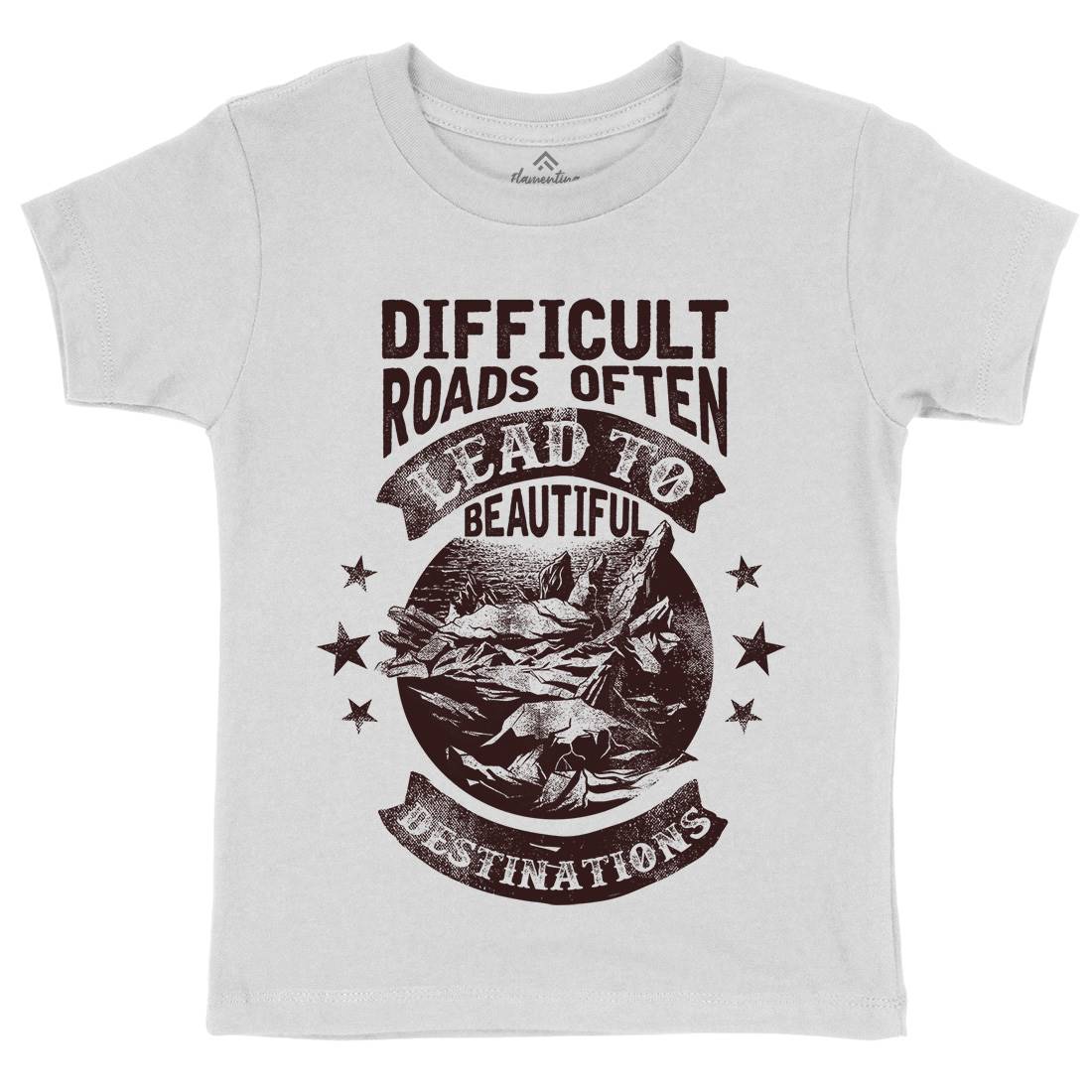 Difficult Roads Kids Crew Neck T-Shirt Nature C922