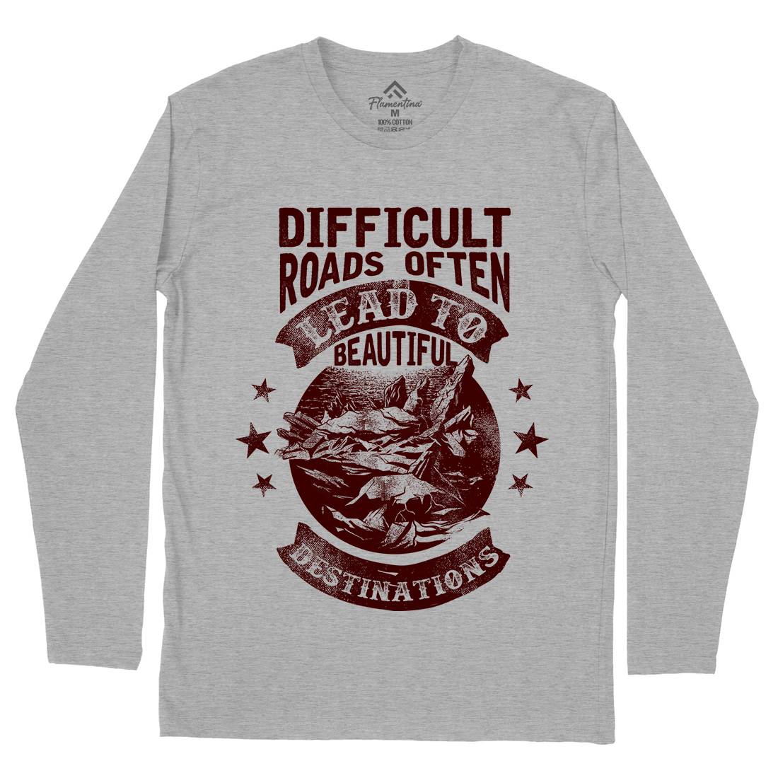 Difficult Roads Mens Long Sleeve T-Shirt Nature C922
