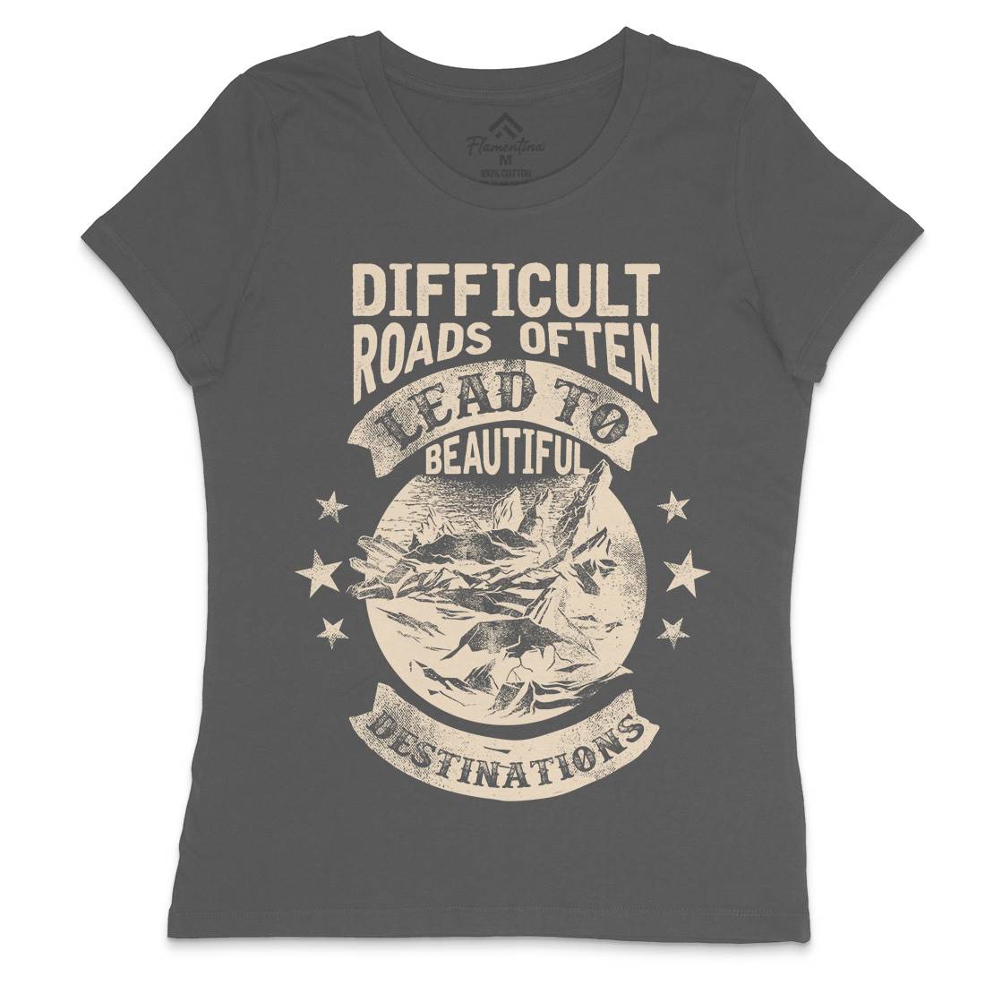 Difficult Roads Womens Crew Neck T-Shirt Nature C922