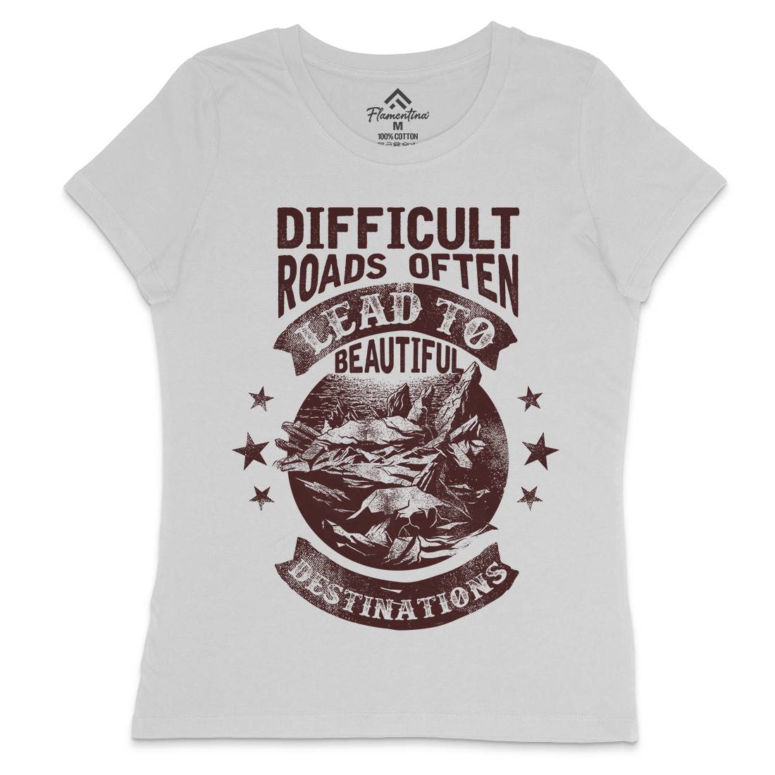Difficult Roads Womens Crew Neck T-Shirt Nature C922