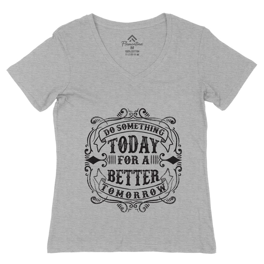 Do Something Today Womens Organic V-Neck T-Shirt Quotes C923
