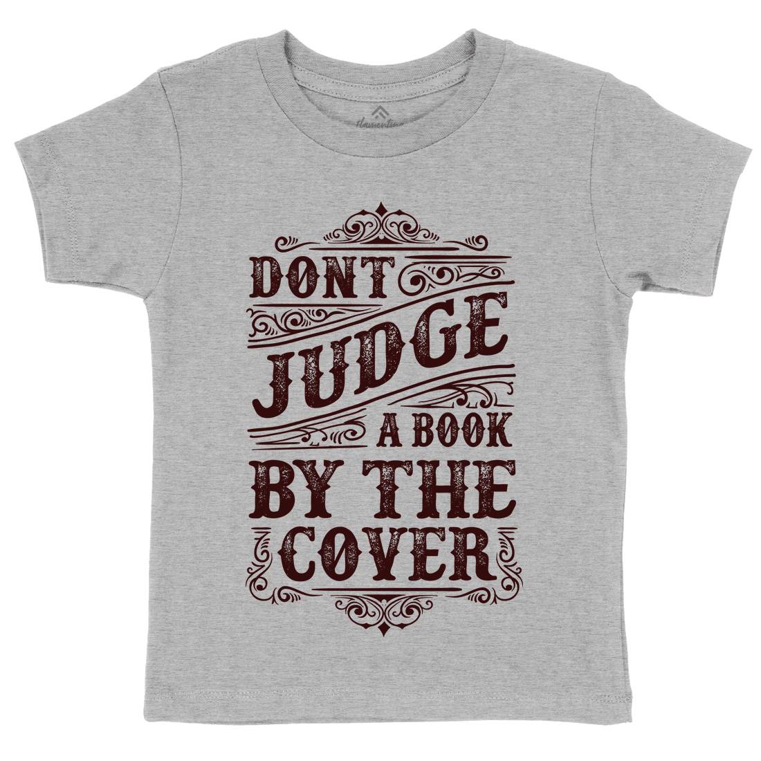 Don&#39;t Judge Book By The Cover Kids Crew Neck T-Shirt Quotes C925