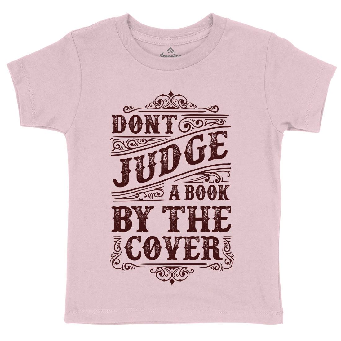 Don&#39;t Judge Book By The Cover Kids Organic Crew Neck T-Shirt Quotes C925