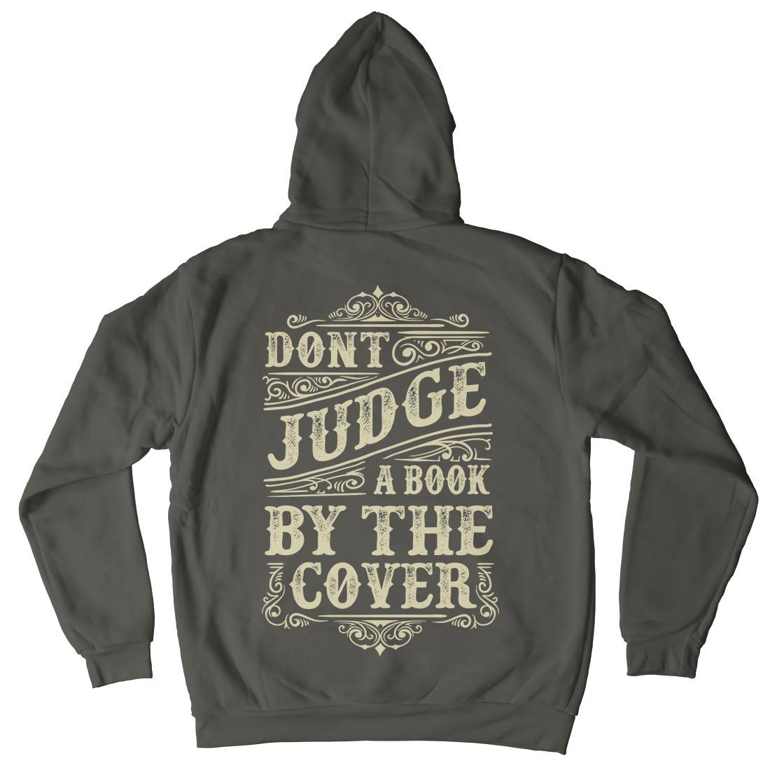 Don&#39;t Judge Book By The Cover Mens Hoodie With Pocket Quotes C925