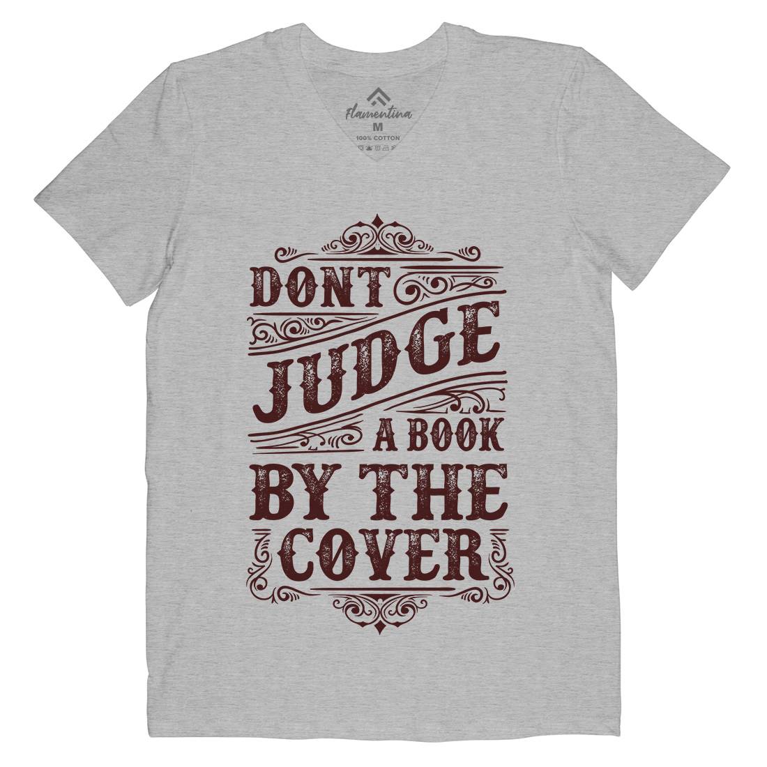 Don&#39;t Judge Book By The Cover Mens V-Neck T-Shirt Quotes C925