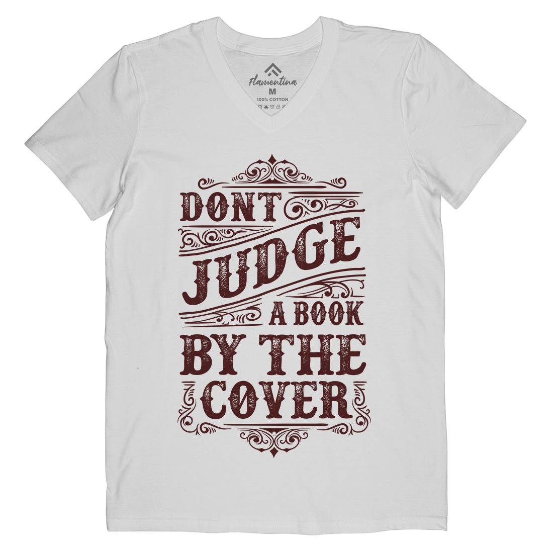Don&#39;t Judge Book By The Cover Mens V-Neck T-Shirt Quotes C925