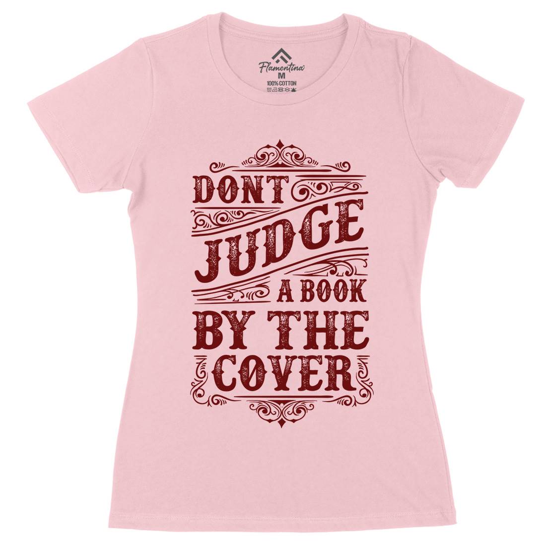 Don&#39;t Judge Book By The Cover Womens Organic Crew Neck T-Shirt Quotes C925