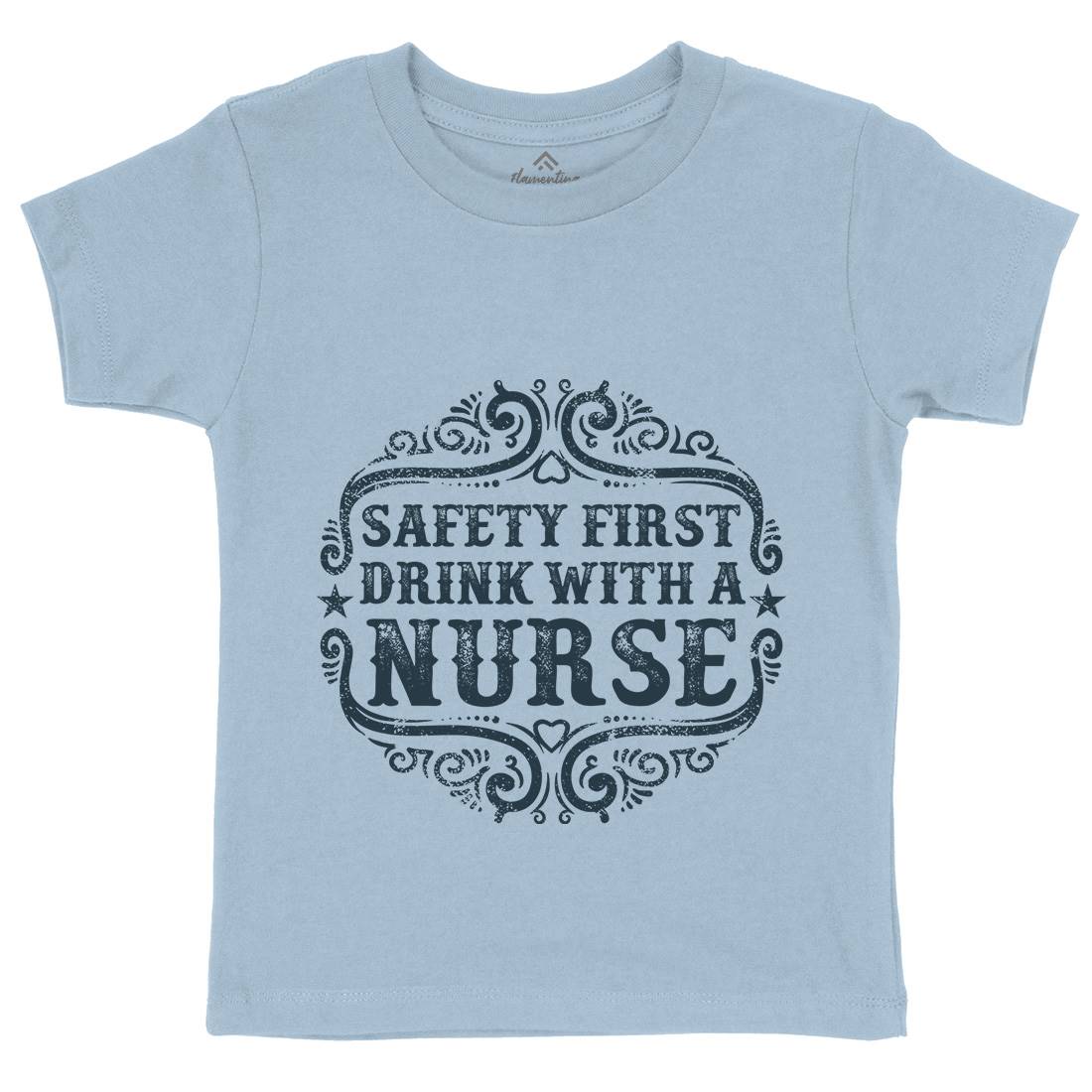 Drink With A Nurse Kids Organic Crew Neck T-Shirt Work C926