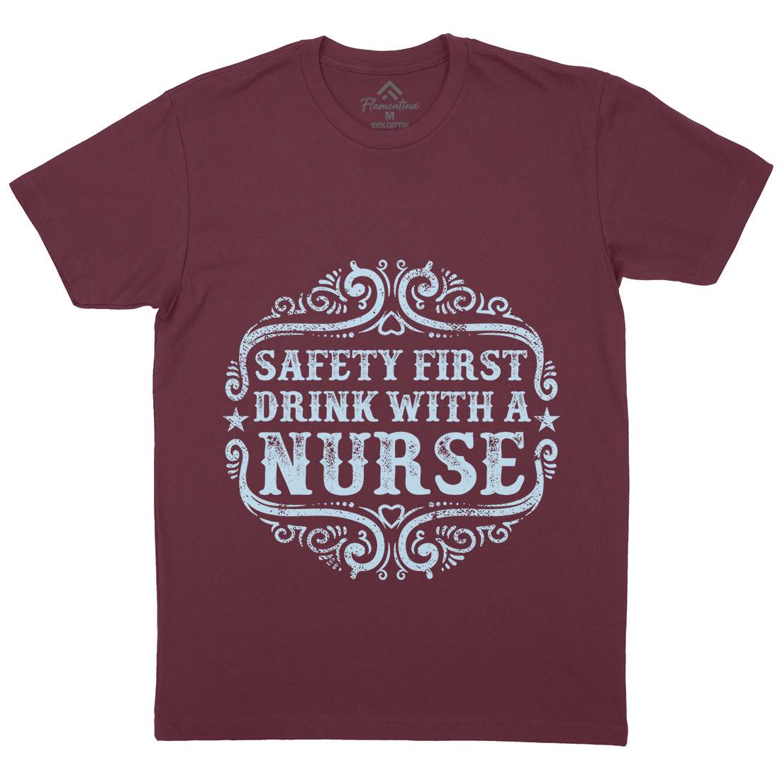 Drink With A Nurse Mens Organic Crew Neck T-Shirt Work C926