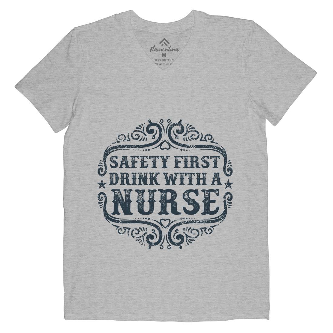 Drink With A Nurse Mens V-Neck T-Shirt Work C926