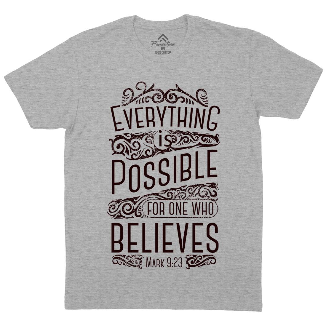 Everything Is Possible Mens Crew Neck T-Shirt Religion C928