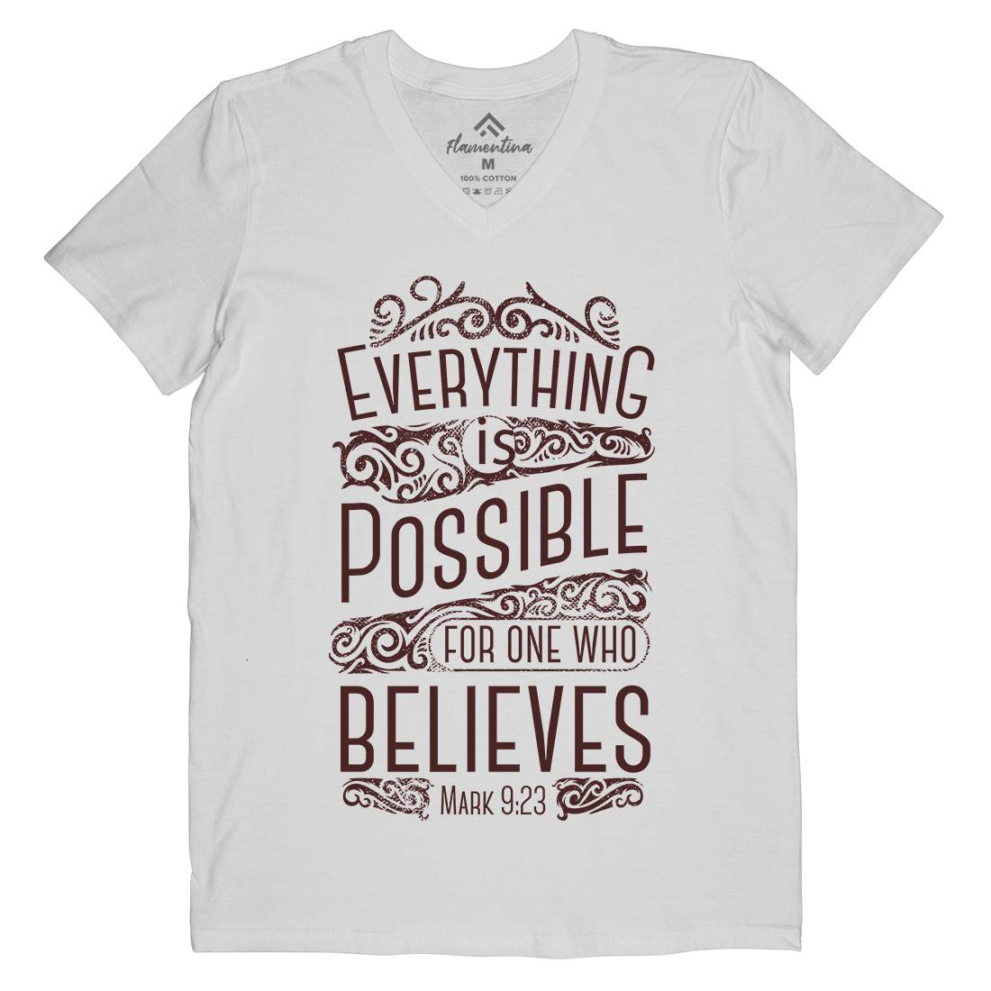 Everything Is Possible Mens V-Neck T-Shirt Religion C928