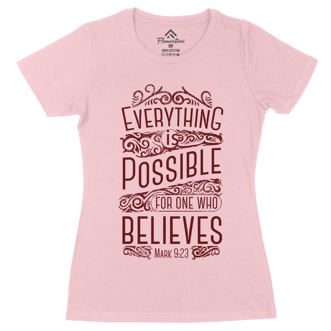 Everything Is Possible Womens Organic Crew Neck T-Shirt Religion C928