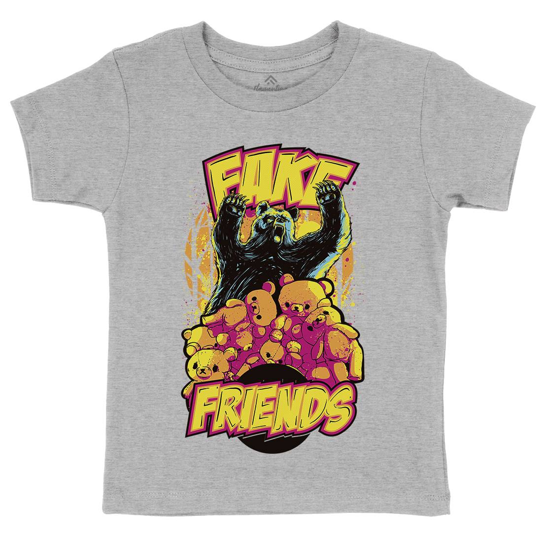 Fake Friends Kids Crew Neck T-Shirt Retro C929
