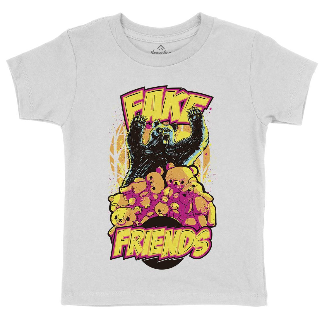 Fake Friends Kids Crew Neck T-Shirt Retro C929
