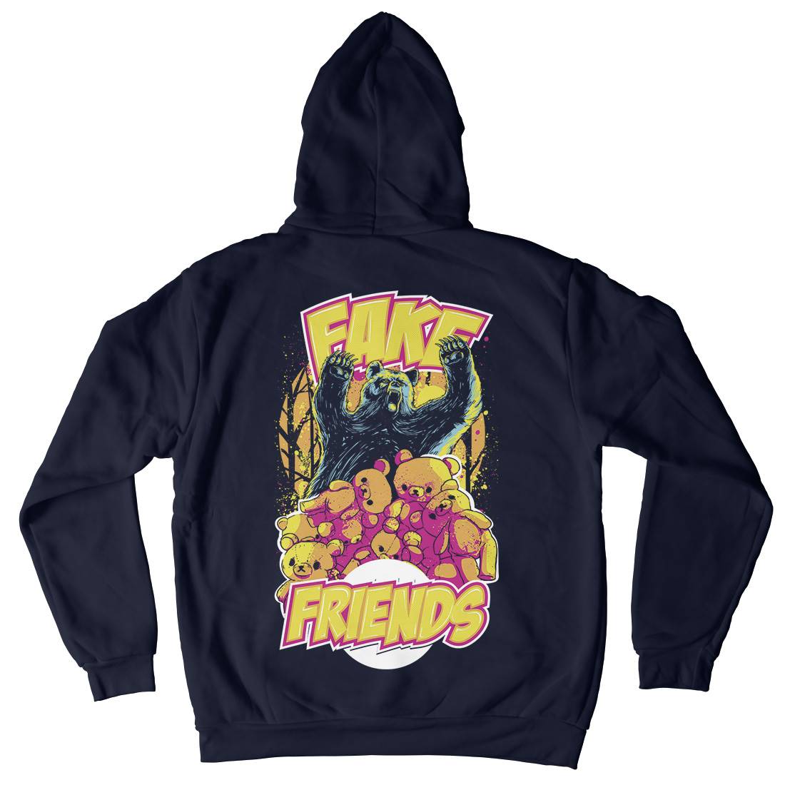 Fake Friends Kids Crew Neck Hoodie Retro C929